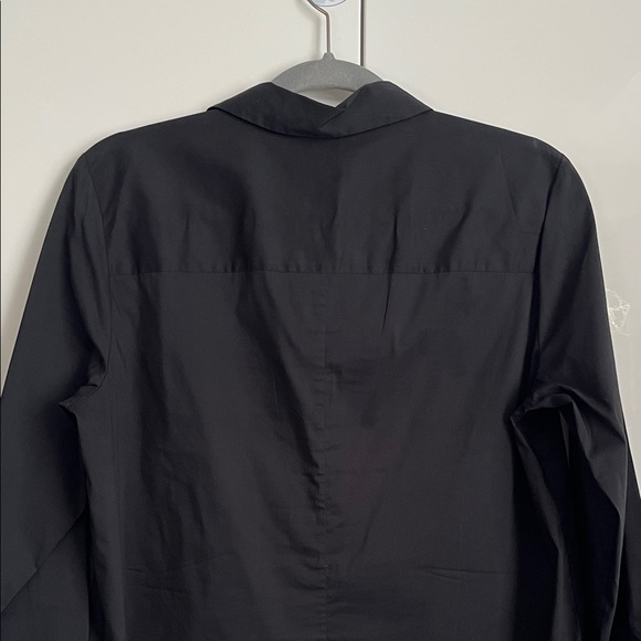 H&M Solid Black Button Down Shirt Hidden Button, Size 10 - Picture 7 of 9